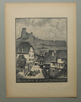 Kunst Druck / Wilhelm Thiele Potsdam / 1920er Jahre / Kaysersberg / Elsass / Frankreich / wohl Holzschnitt